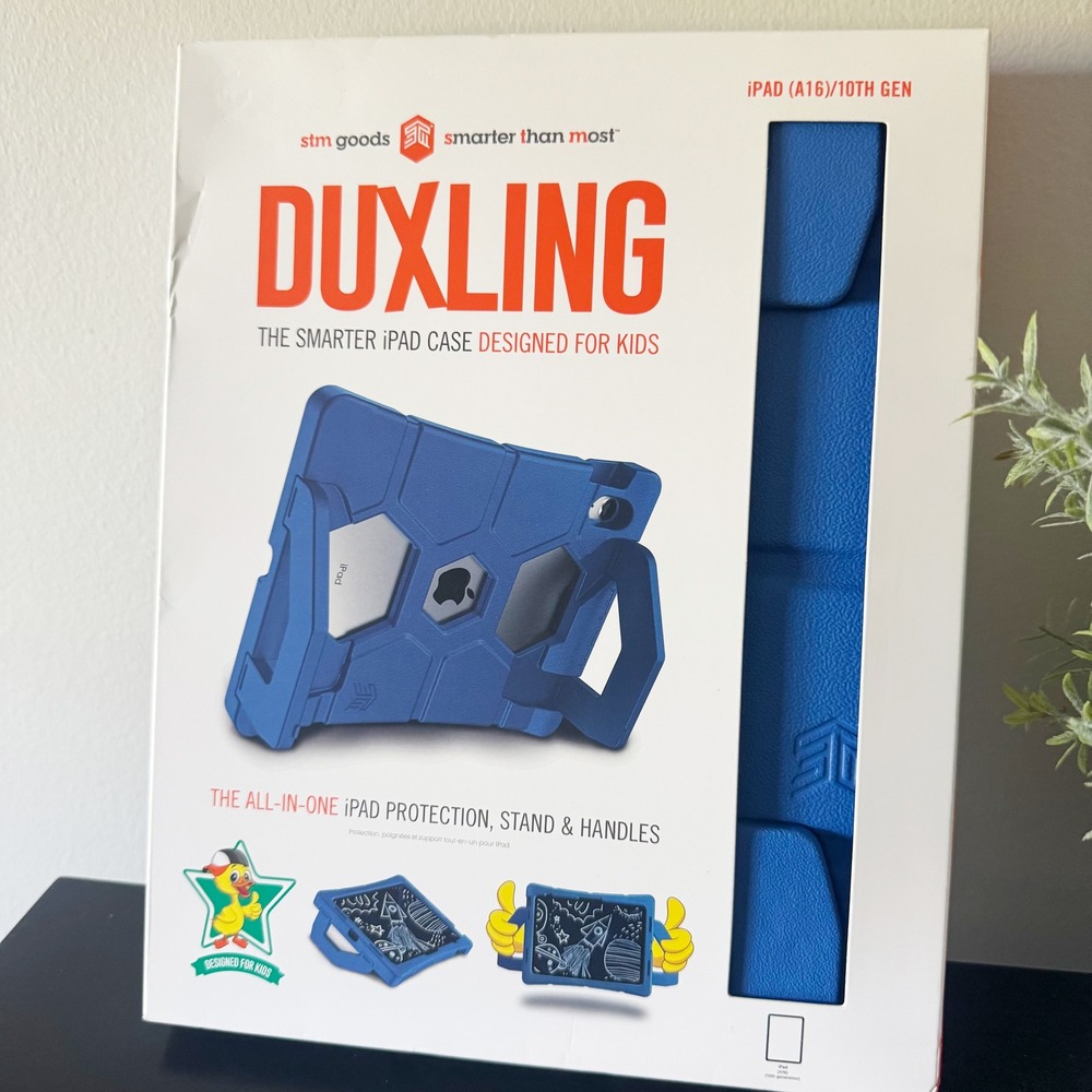 STM Goods Duxling Blue iPad 10th Gen Case Kids Protective Stand Dual Handles NEW